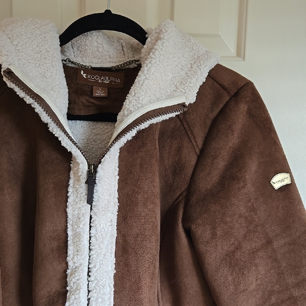 Koolaburra Women's Brown and Cream Faux Sherling Coat